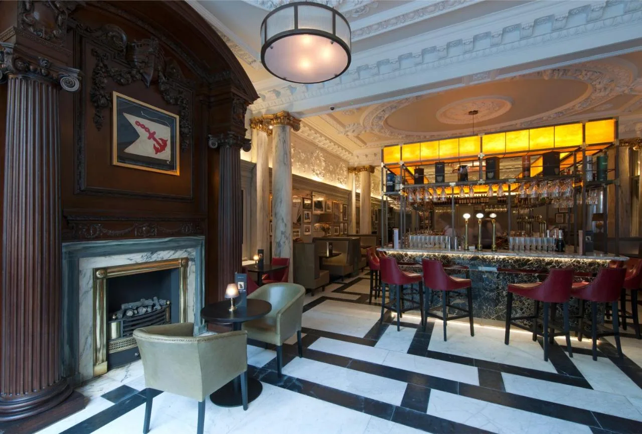 Lounge with fireplace